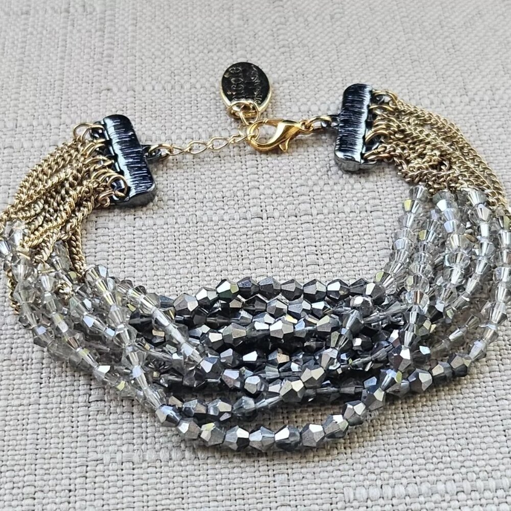 Nicole Miller Women Bracelet Multi Layered Beads Fashion Wristband Jewelry New